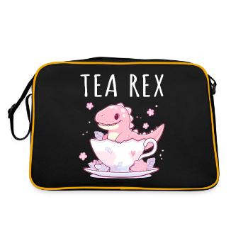 Tea Rex Sweet Dino in Teacup - Retro Bag - black/gold - Back