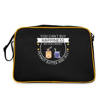 Erdnussbuttergelee Can't Buy Happiness Lustiger - Retro Tasche - Schwarz/Gold - Hinten