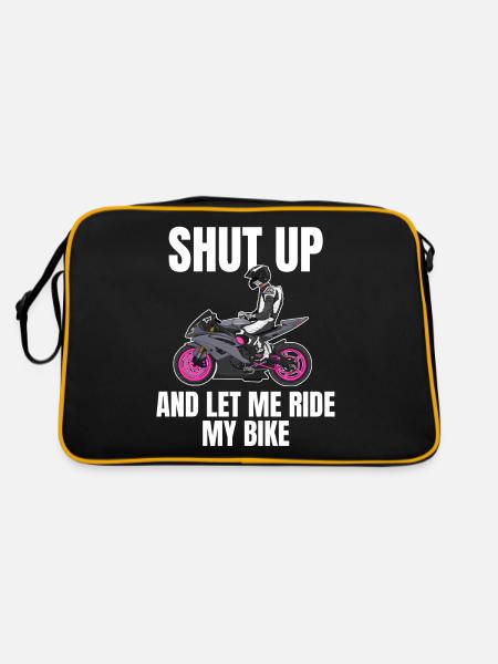 Motorcycle Lifestyle / Motorrad / Motorräder biker - Retro Tasche - Schwarz/Gold - Hinten