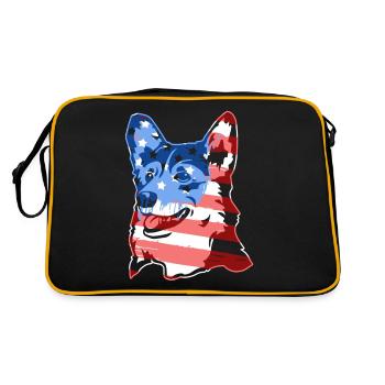 Pembroke Welsh Corgi Pembroke Welsh Corgi Flag - Retro Bag - black/gold - Back