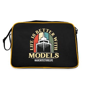 Architecture Life Is Better With Retro Engineering - Retro Bag - black/gold - Back