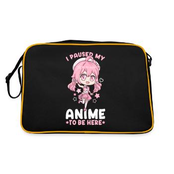 I Paused My Anime To Be Here I Otaku Kawaii Girl - Retro Bag - black/gold - Back