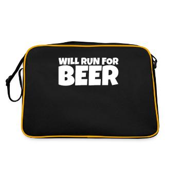 Runner Running Athlete Beer Lover Gift - Retro Tasche - Schwarz/Gold - Hinten