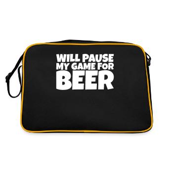 Gamer Gaming Nerd Beer Lover Gift - Retro Bag - black/gold - Back