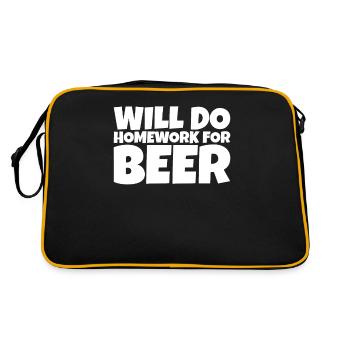 Funny School Pupil Beer Lover Gift - Retro Bag - black/gold - Back