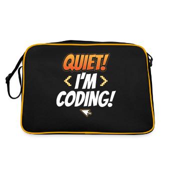 Silent I Programming Coding Coder Programming - Retro Bag - black/gold - Back