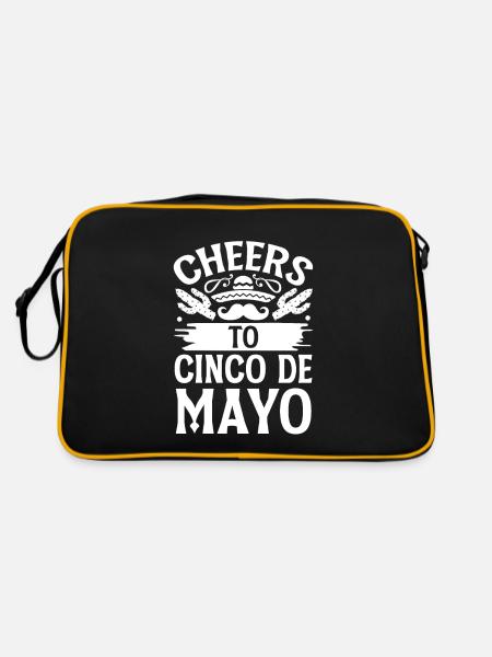 Ein Hoch Auf Den Cinco De Mayo Für Mexikaner - Retro Tasche - Schwarz/Gold - Hinten