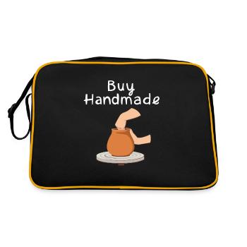 Buy Handmade - Retro Bag - black/gold - Back