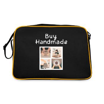 Buy Handmade - Retro Tasche - Schwarz/Gold - Hinten