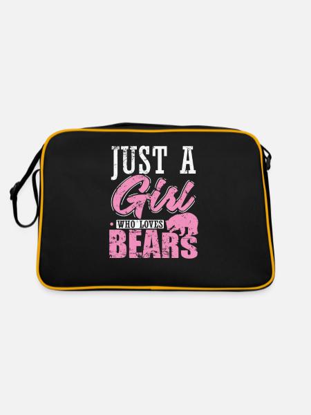 Just a Girls Who Loves Bears Forest Animal - Retro Bag - black/gold - Back