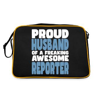 Fière épouse d’un sacré bon journaliste - Sac Retro - noir/or - Dos