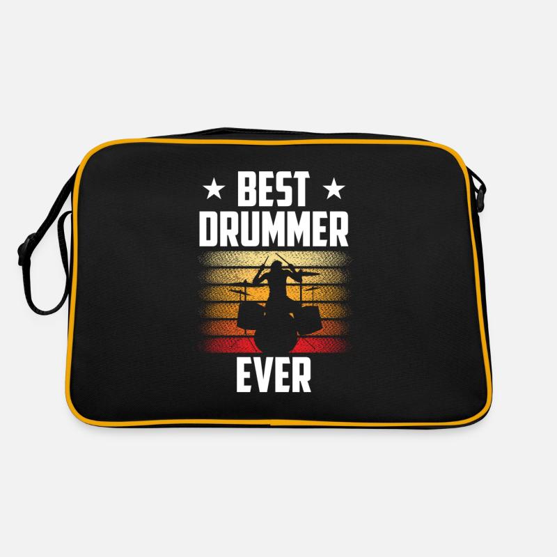 Meilleur batteur de tous les temps Drums Drum - Sac Retro - noir/or