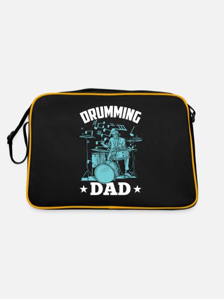 Batteur Père Tambour Batterie - Sac Retro - noir/or - Dos