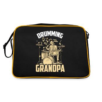 Batteur, Grand-père, Jouer de la batterie, Batterie - Sac Retro - noir/or - Dos