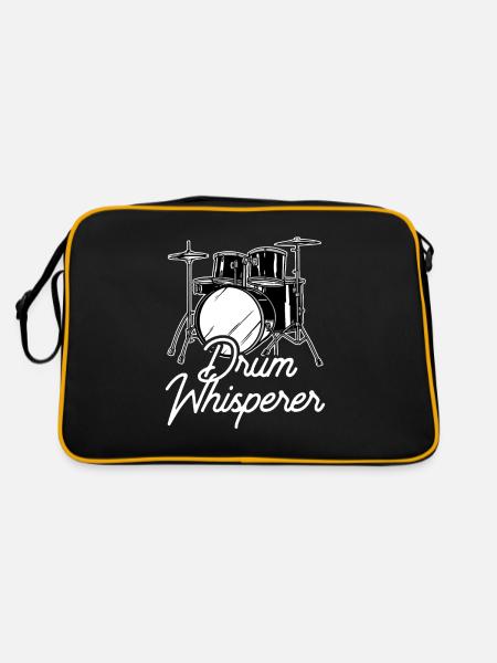 Tambour Chuchoteur Tambour Chuchotant Tambour Tambour Tambour - Sac Retro - noir/or - Dos