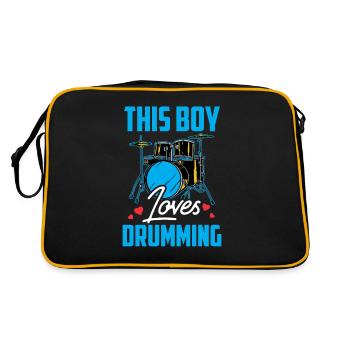 Ce garçon adore jouer de la batterie - Sac Retro - noir/or - Dos