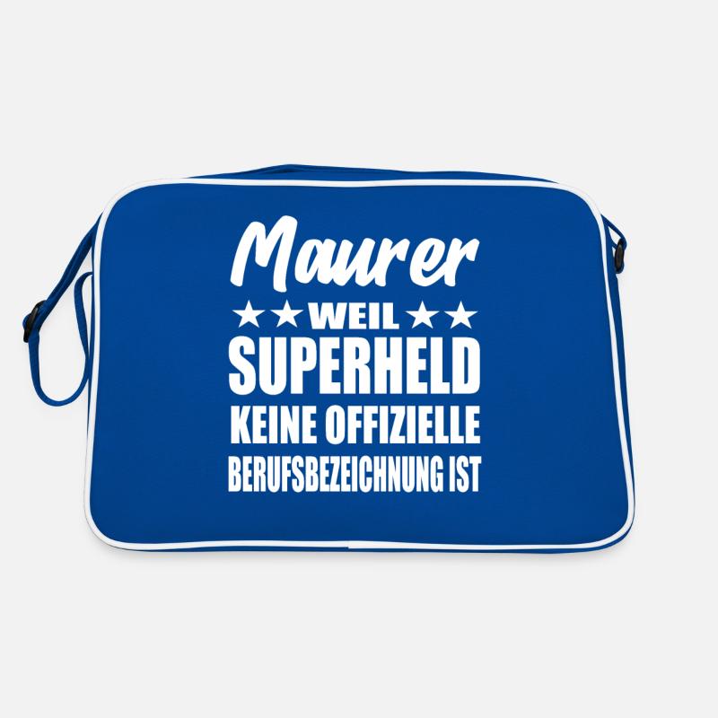Maurer Superheld Spruch Retro Tasche