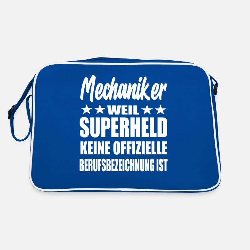 Mechaniker Superheld Spruch Retro Tasche