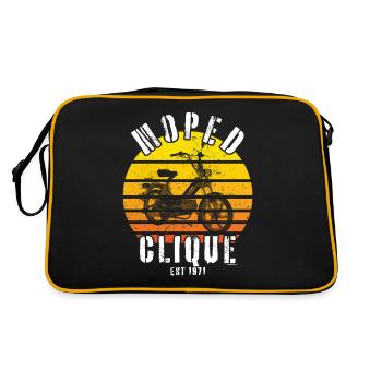 Moped Clique Roller Mokick Zweirad Fahrer 1971 - Retro Tasche - Schwarz/Gold - Hinten