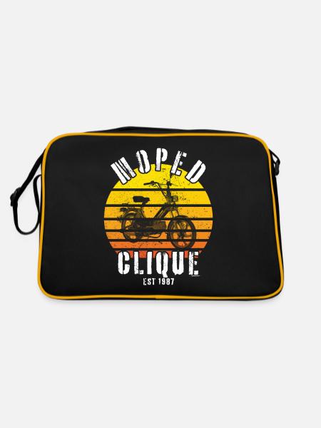 Cyclomoteur Clique Scooter Mokick Conducteur de deux roues 1987 - Sac Retro - noir/or - Dos