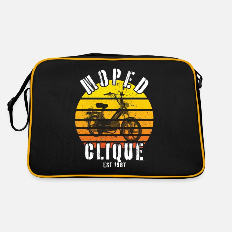 Moped Clique Roller Mokick Zweirad Fahrer 1987 Retro Tasche
