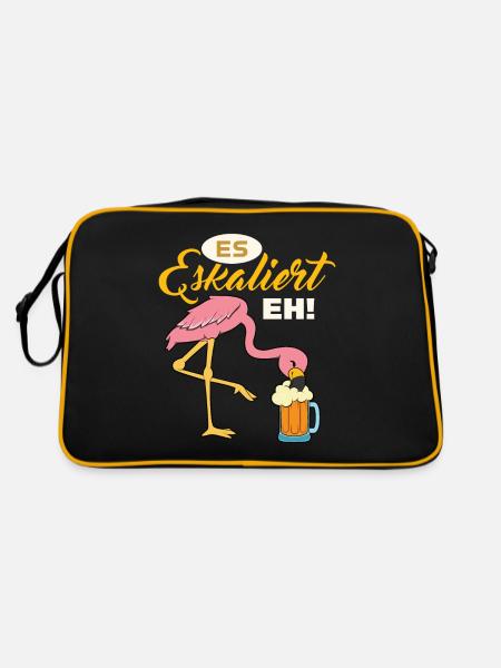 Es Eskaliert Eh - Retro Tasche - Schwarz/Gold - Hinten