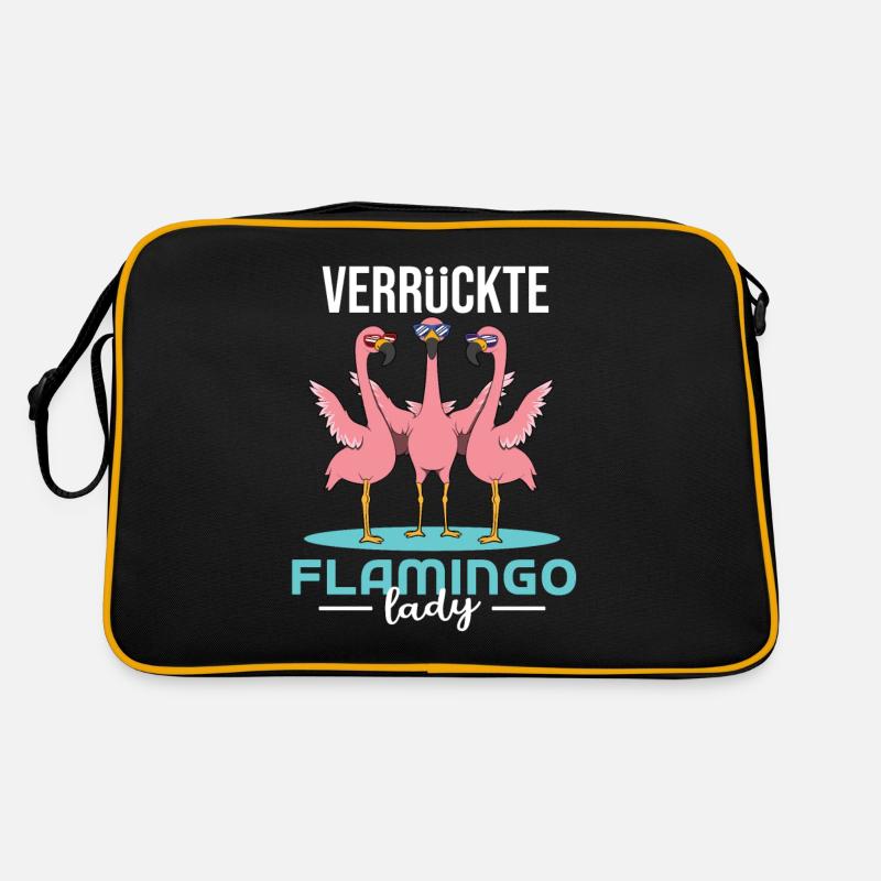 Verrrückte Flamingo Lady Retro Tasche
