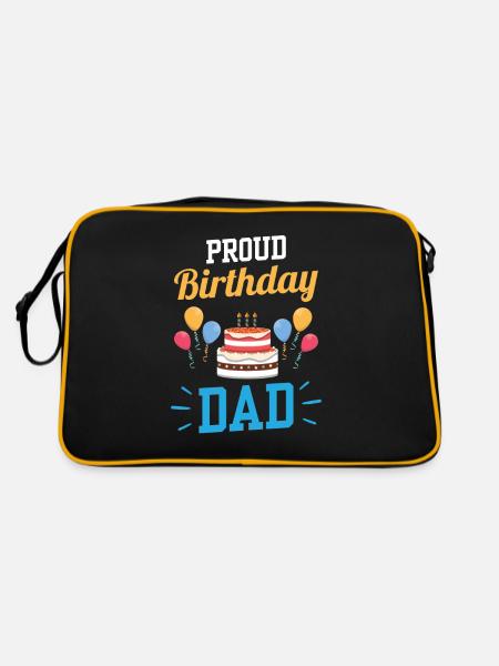 Fier anniversaire papa papa père anniversaire - Sac Retro - noir/or - Dos