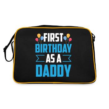 Premier anniversaire en tant que papa fête papa papa papa - Sac Retro - noir/or - Dos