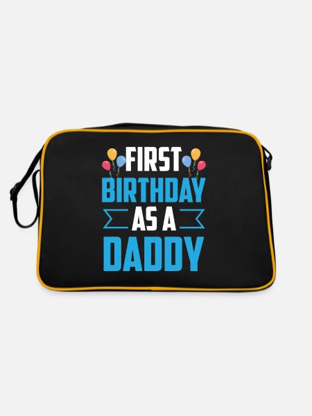 First Birthday As Daddy Party Dad Dad Dad - Retro Bag - black/gold - Back