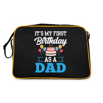 C’est mon premier anniversaire en tant que papa, papa, papa - Sac Retro - noir/or - Dos