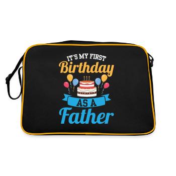 C’est mon premier anniversaire en tant que papa, papa, papa - Sac Retro - noir/or - Dos