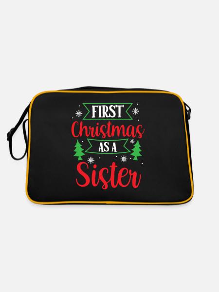 First Christmas as a sister pregnant family - Retro Bag - black/gold - Back