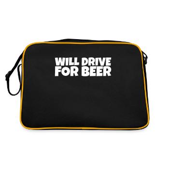 Taxi Bus Driver Chauffeur Beer Lover Gift - Retro Tasche - Schwarz/Gold - Hinten