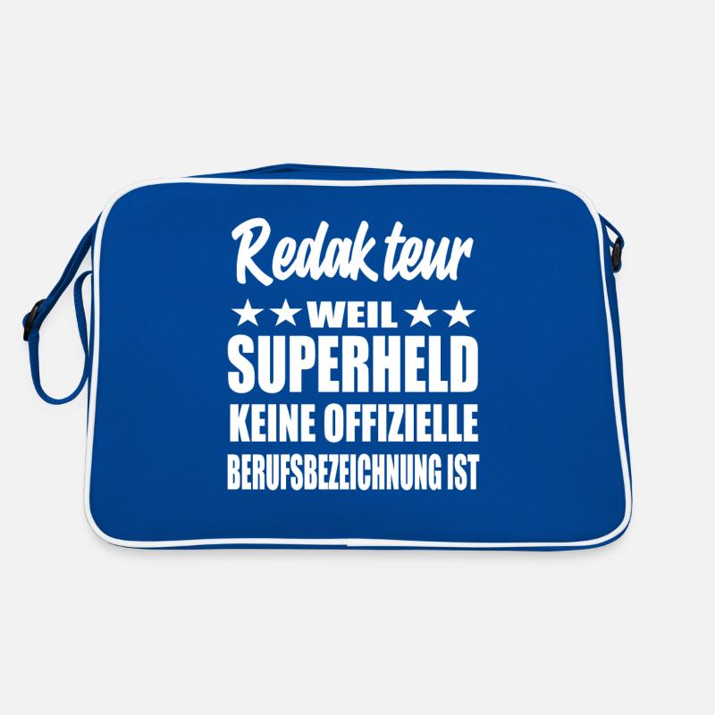 Redakteur Superheld Spruch Retro Tasche