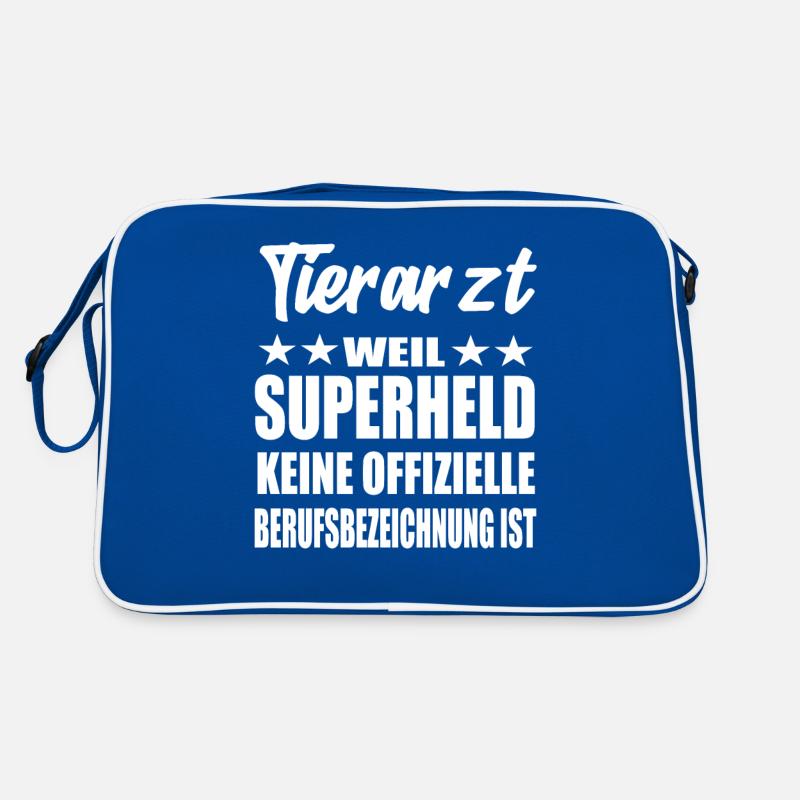 Tierarzt Superheld Spruch Retro Tasche