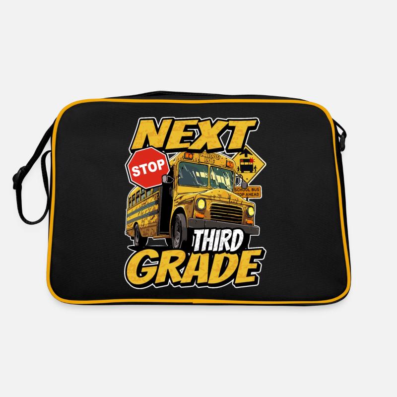 Next stop: Third 3rd grade - school bus Retro Bag