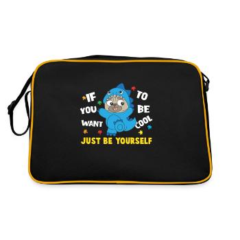 Soyez vous-même - Pug Dino Funny Dicton - Sac Retro - noir/or - Dos