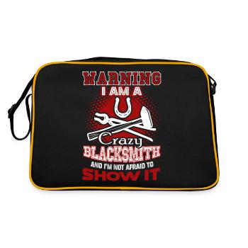 Blacksmith I Am A Crazy Blacksmith - Retro Bag - black/gold - Back