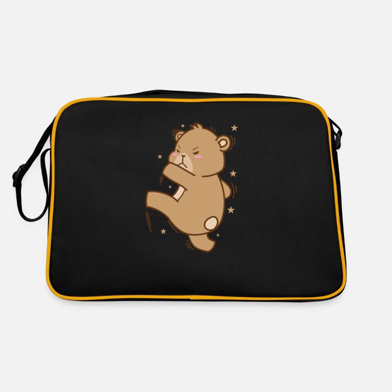 Bär wirft einen Ball Wald Tier Retro Tasche