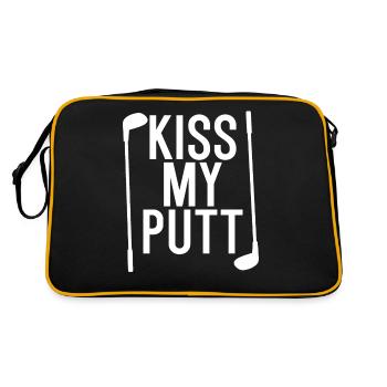 Küss meinen Putt - Retro Tasche - Schwarz/Gold - Hinten