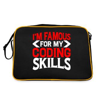I'm Famous For My Coding Skills 2 - Retro Bag - black/gold - Back