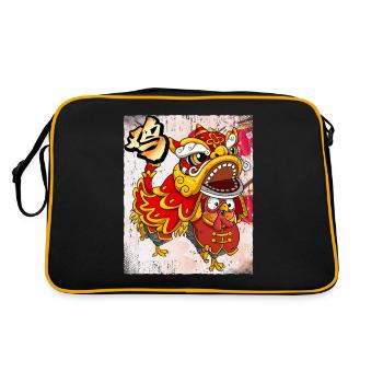 Année du Coq Nouvel An lunaire chinois - Sac Retro - noir/or - Dos
