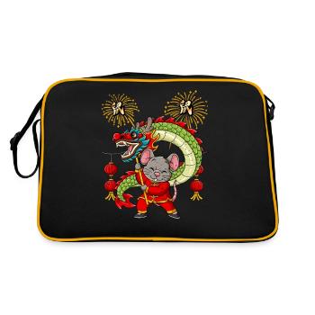 Année du Rat Nouvel An lunaire chinois - Sac Retro - noir/or - Dos