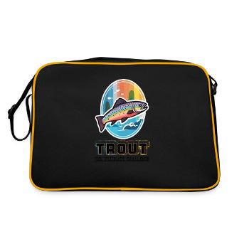 Trout Fishing - The Ultimate Challenge for Fisher - Retro Tasche - Schwarz/Gold - Hinten