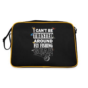 I Can't Be Trusted Around Fly Fishing Gear - Retro Tasche - Schwarz/Gold - Hinten