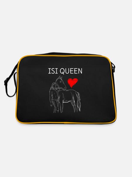 RIDERANDHORSEILLUSTRATION2 ISIQUEEN - Retro Bag - black/gold - Back