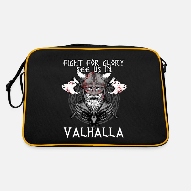 Fight For Glory See Us In Valhalla I Mythology Retro Tasche
