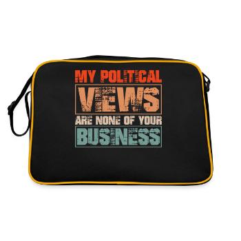 My Political Views Are None of Your Business - Retro Tasche - Schwarz/Gold - Hinten