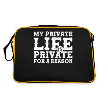 My Private Life is Private For a Reason - Privacy - Retro Tasche - Schwarz/Gold - Hinten